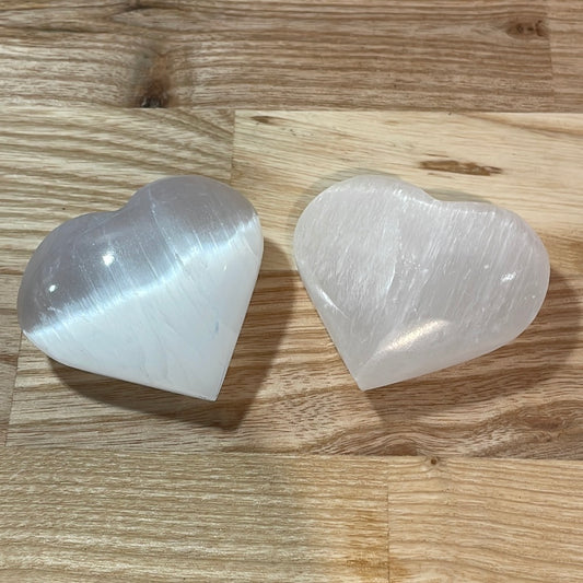 Selenite Puff Heart (4-6cm)