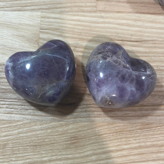Chevron Amethyst Puffy Heart