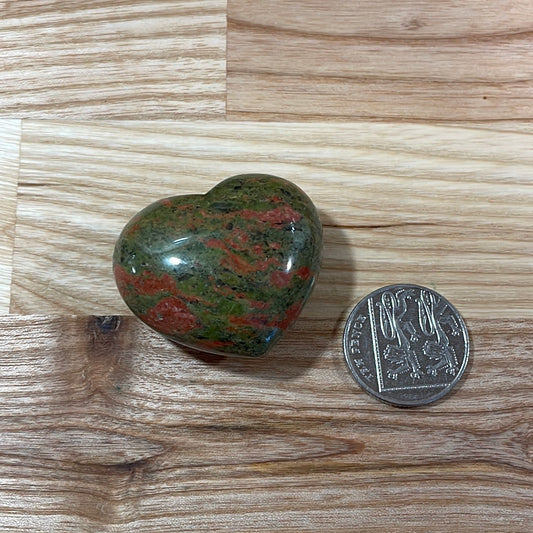 Unakite Puffy Heart