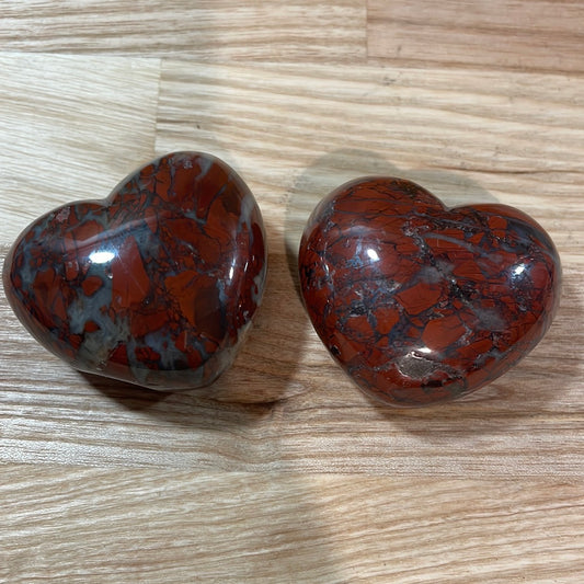 Poppy Jasper Puffy Heart