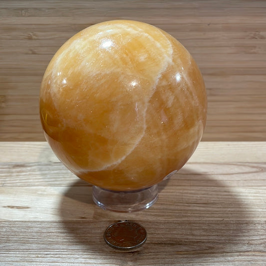 Orange Calcite Sphere (1468g)