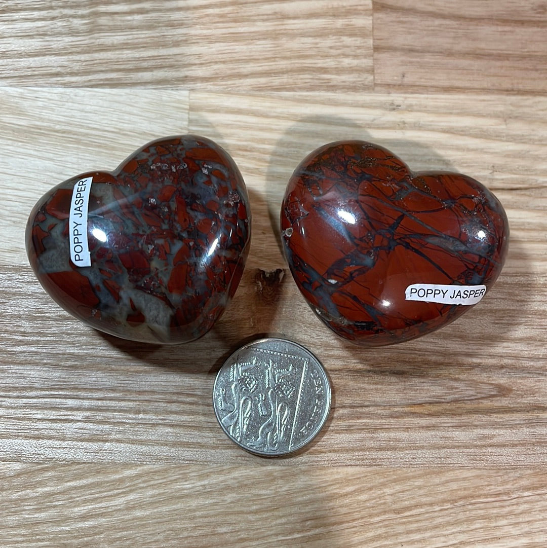 Poppy Jasper Puffy Heart