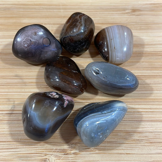 Black Banded Agate Tumblestone