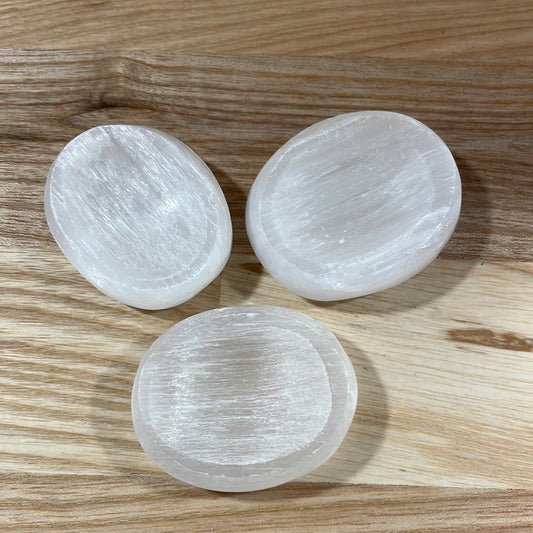 Selenite Thumb Stone
