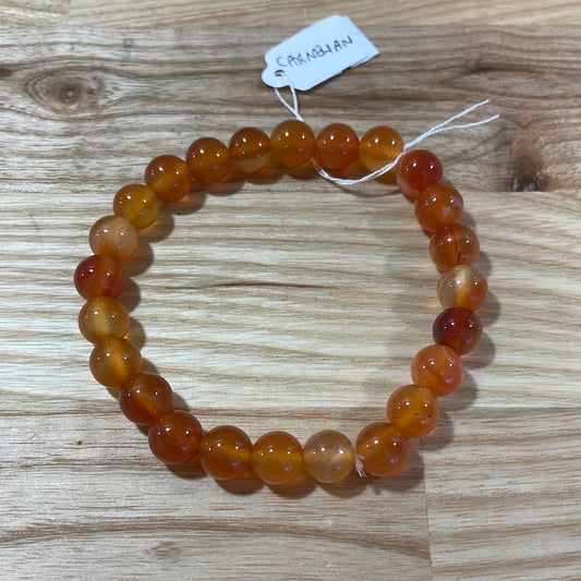 Carnelian Round Bead Bracelet