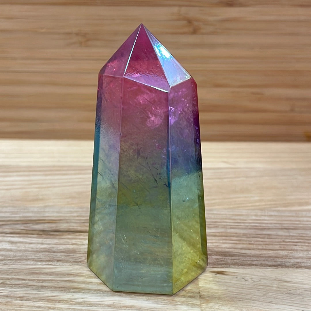 Rainbow Aura Quartz Point